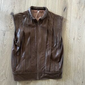 Vintage Leather zip-up Vest - Size Medium